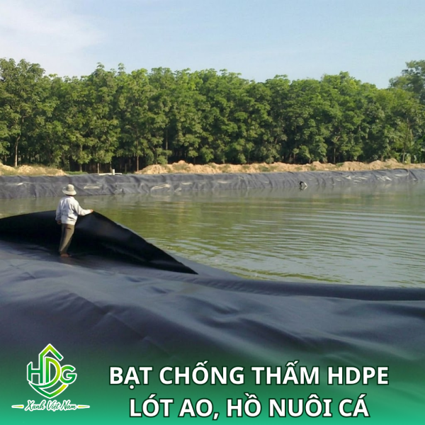 Bạt chống thấm HDPE lót ao, hồ nuôi cá