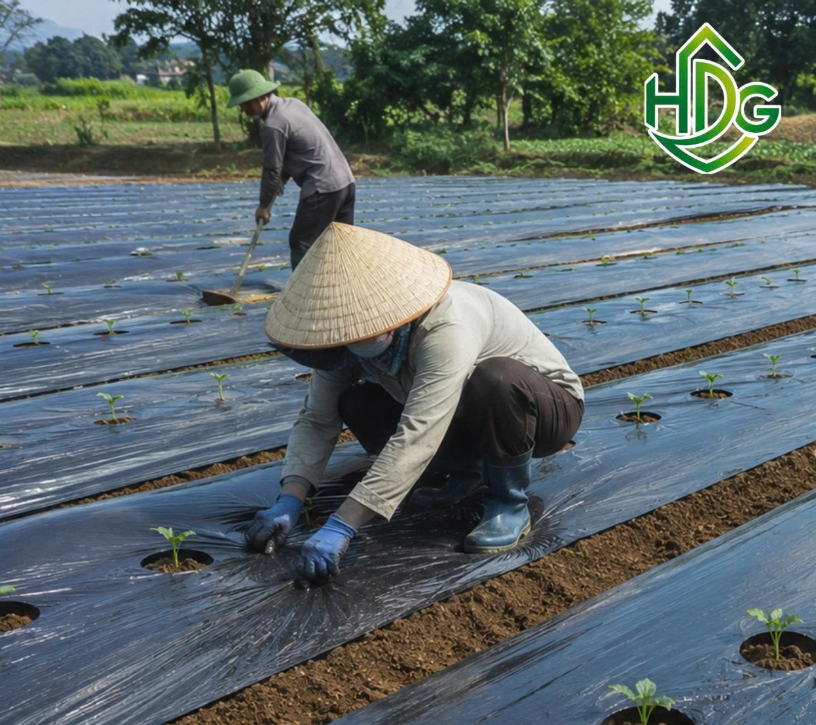 Thi công màng phủ nông nghiệp 18 mic