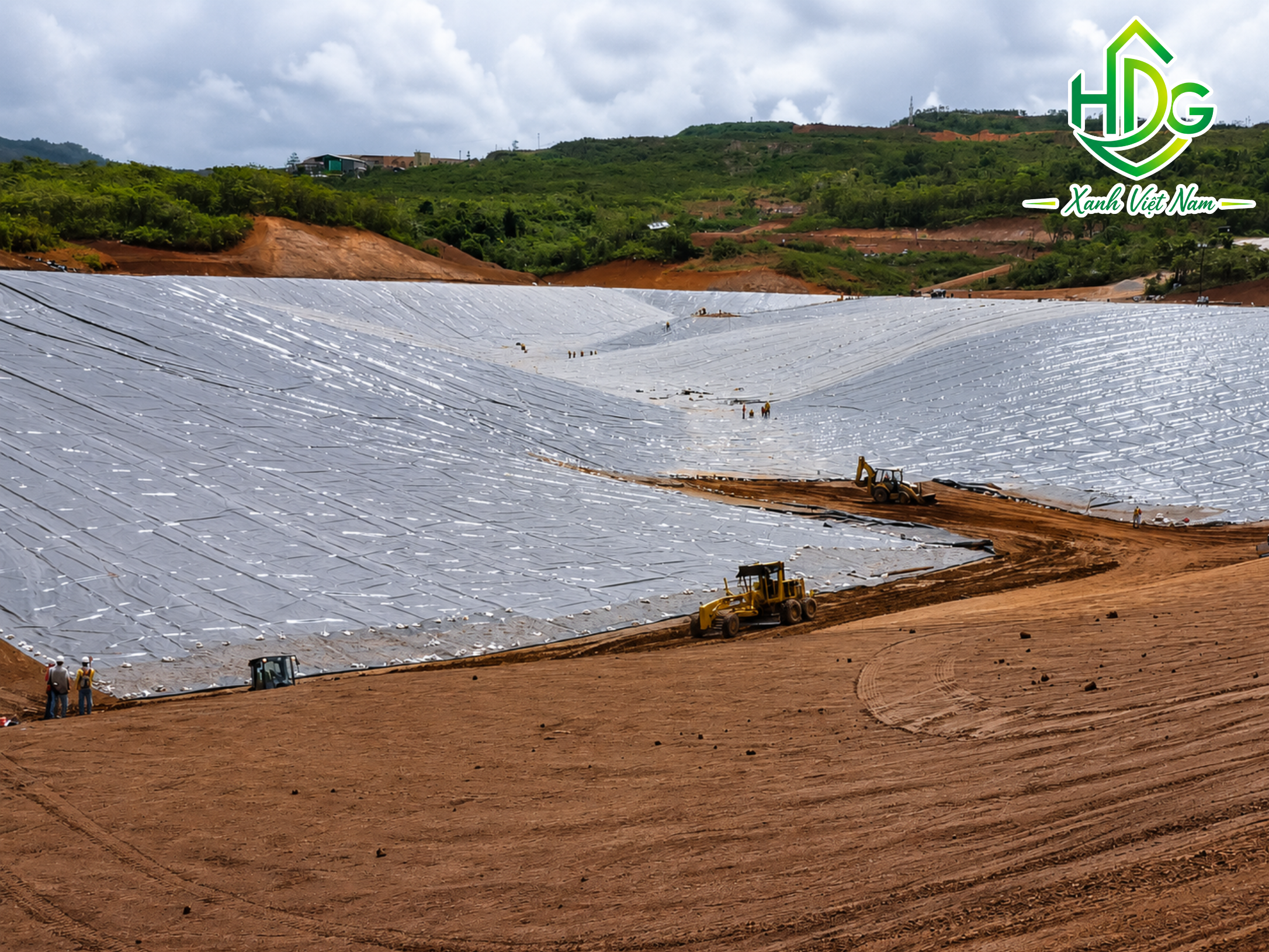 thi công thực tế màng chống thấm HDPE