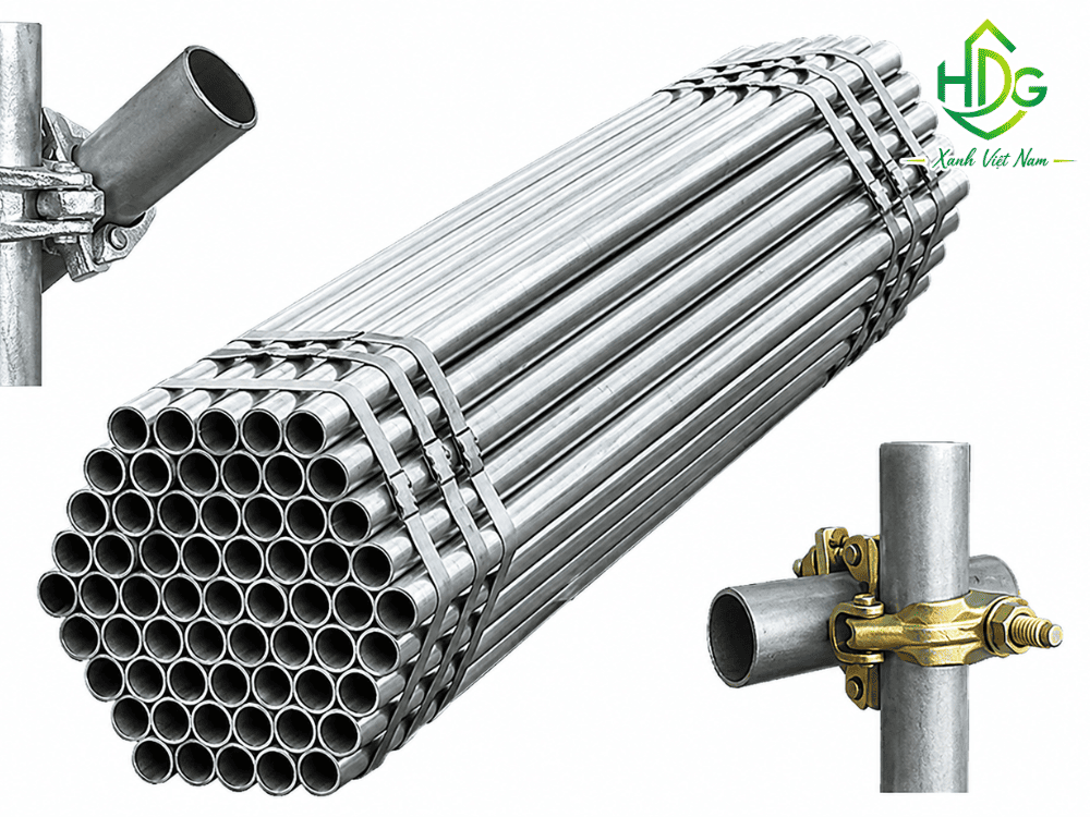 Các loại ống tuýp thép được sử dụng để lắp dựng và gia cố hệ thống giàn giáo