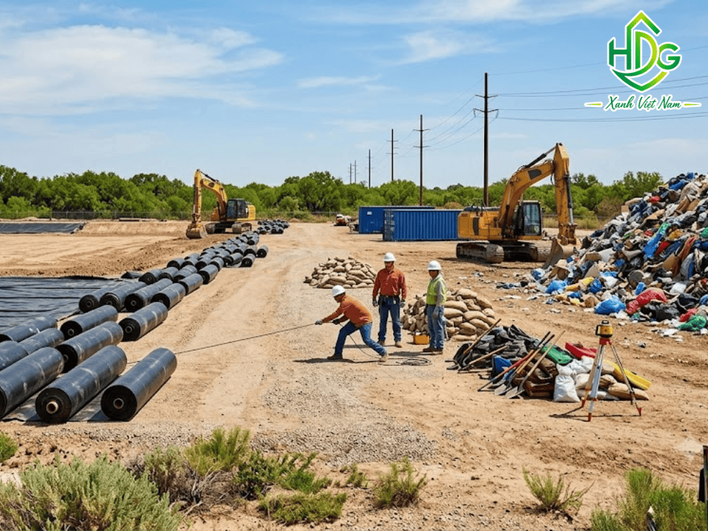 Tại bãi chôn lấp và khu xử lý chất thải, bạt HDPE thường đóng vai trò quan trọng