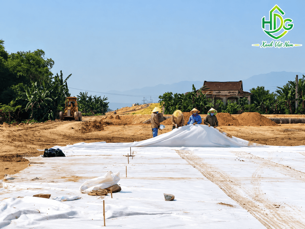 Lớp vải địa kỹ thuật có thể hỗ trợ phân cách giữa các lớp vật liệu 