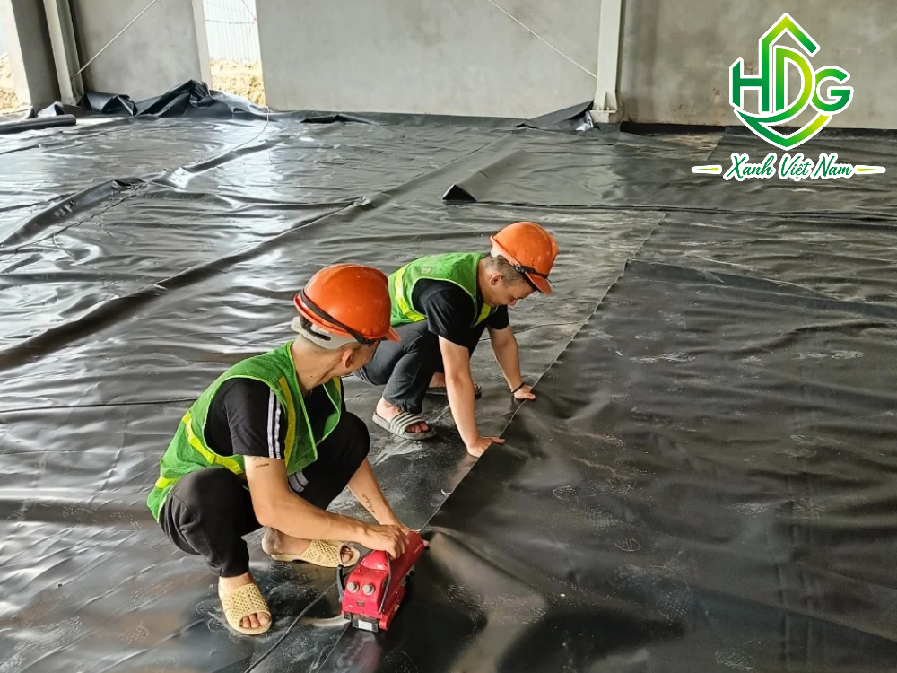 Hàn bạt lồng đường ống bằng máy hàn bạt HDPE tự động JIT-840