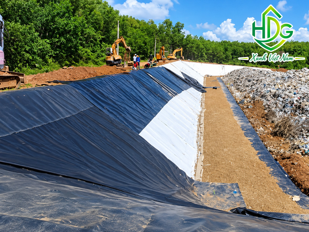 Phương pháp thi công bãi rác lót bạt chống thấm HDPE